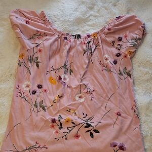 The Children's Place Pink Floral Short Sleeve Top